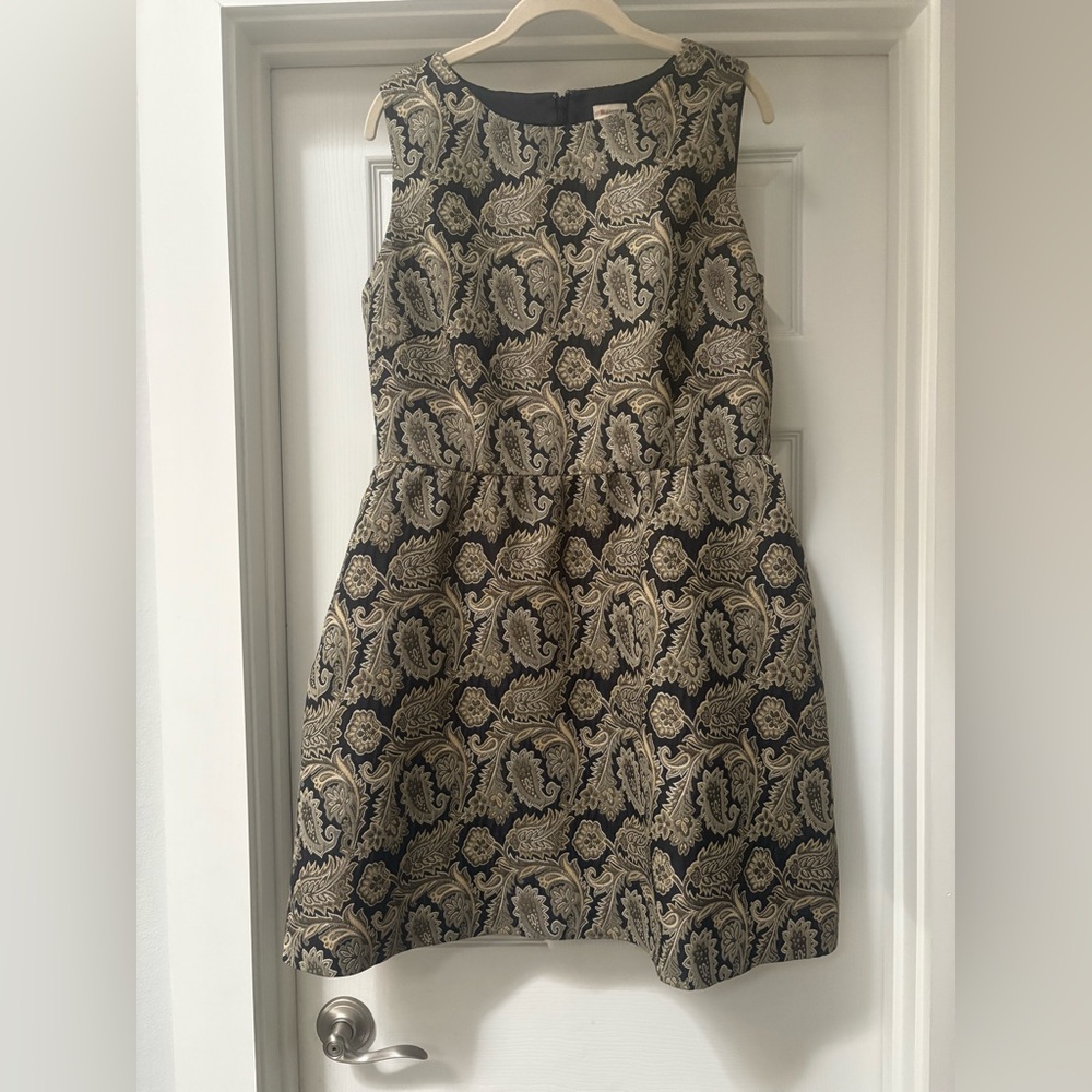Daniel Cremieux Black and Gold Midi Dress